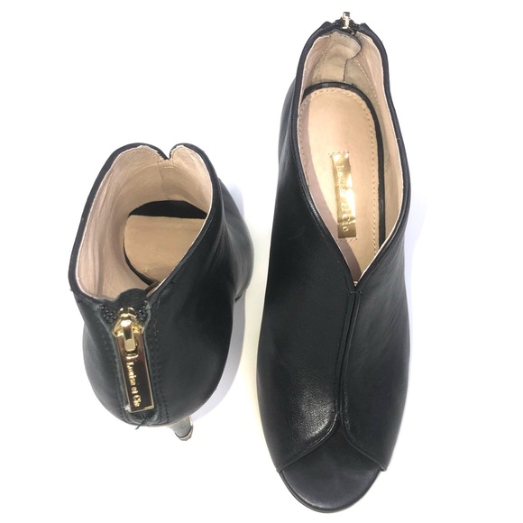 LOUISE ET CIE BLACK GOLD LEATHER BOOTIES - Picture 4 of 10